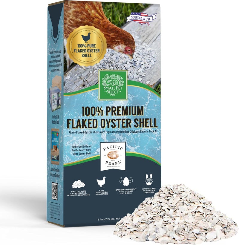Small Pet Select - 100% Flaked Oyster Shell, Calcium Supplement for Chickens, and Ducks, 5lb - Image 1